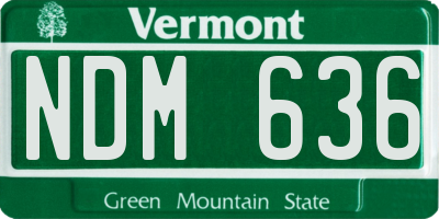 VT license plate NDM636