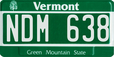 VT license plate NDM638