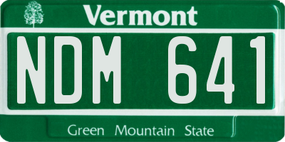 VT license plate NDM641