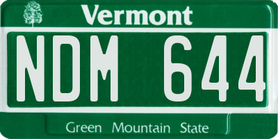 VT license plate NDM644