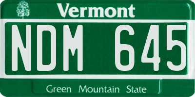 VT license plate NDM645