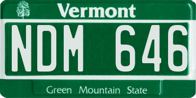 VT license plate NDM646