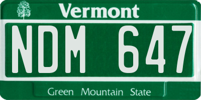 VT license plate NDM647