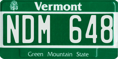 VT license plate NDM648