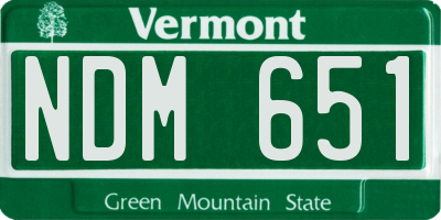 VT license plate NDM651