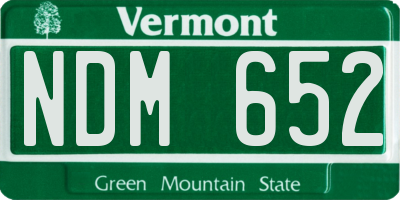 VT license plate NDM652