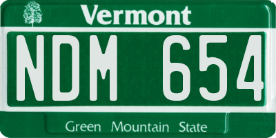 VT license plate NDM654