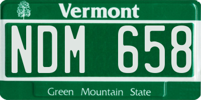 VT license plate NDM658