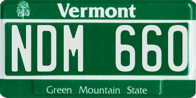 VT license plate NDM660