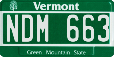 VT license plate NDM663
