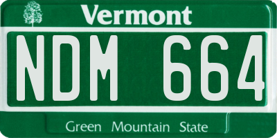 VT license plate NDM664