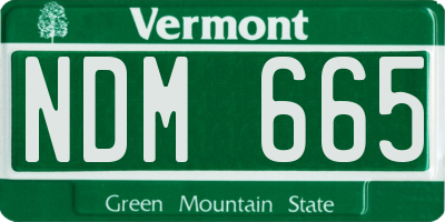 VT license plate NDM665