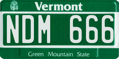 VT license plate NDM666