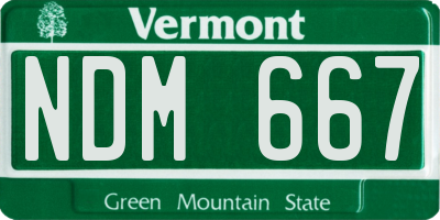 VT license plate NDM667