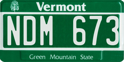 VT license plate NDM673