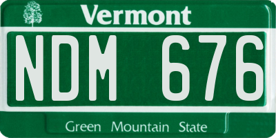 VT license plate NDM676