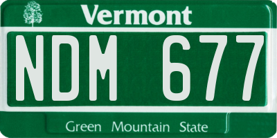 VT license plate NDM677