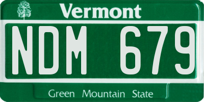 VT license plate NDM679