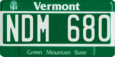 VT license plate NDM680