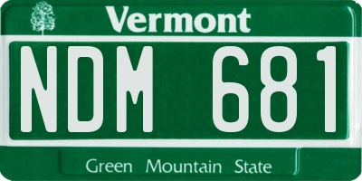VT license plate NDM681