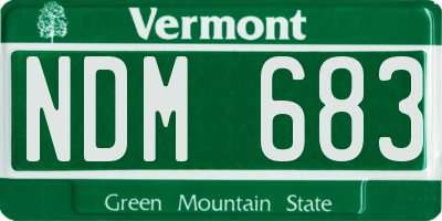 VT license plate NDM683