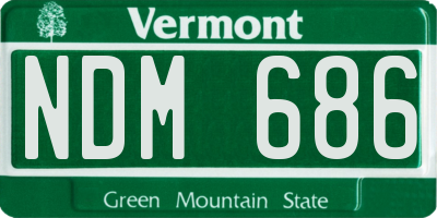 VT license plate NDM686
