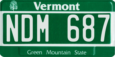 VT license plate NDM687