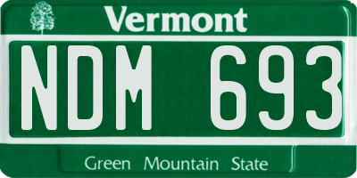 VT license plate NDM693