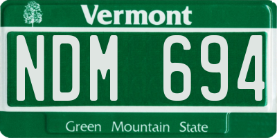VT license plate NDM694