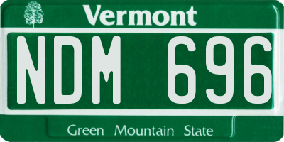 VT license plate NDM696