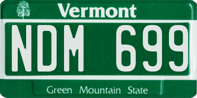 VT license plate NDM699