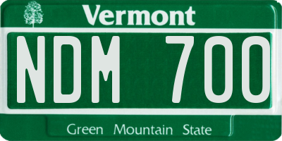 VT license plate NDM700