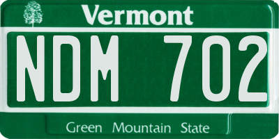 VT license plate NDM702