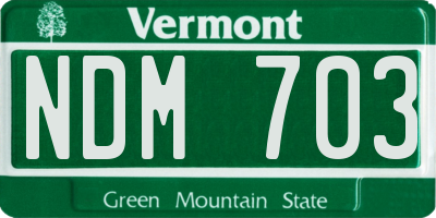 VT license plate NDM703