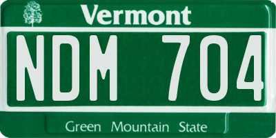 VT license plate NDM704
