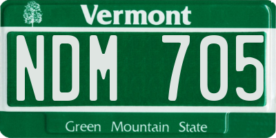 VT license plate NDM705