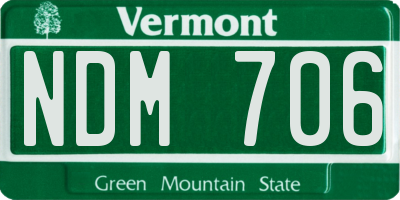 VT license plate NDM706