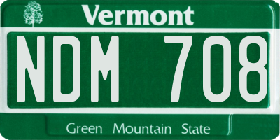 VT license plate NDM708
