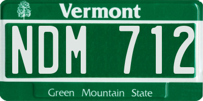 VT license plate NDM712