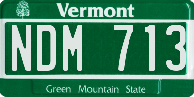 VT license plate NDM713