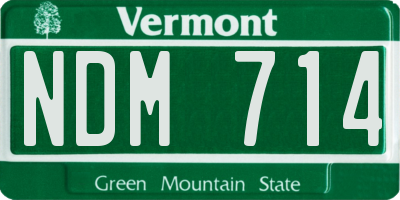 VT license plate NDM714