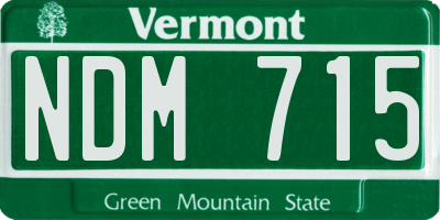 VT license plate NDM715