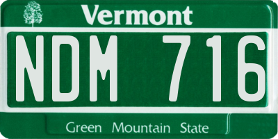 VT license plate NDM716