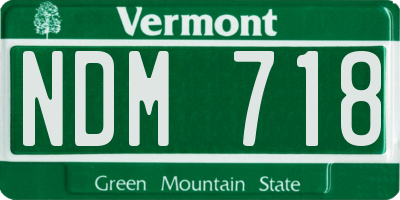 VT license plate NDM718