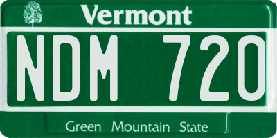 VT license plate NDM720