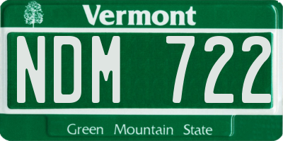 VT license plate NDM722