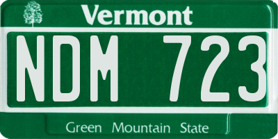VT license plate NDM723