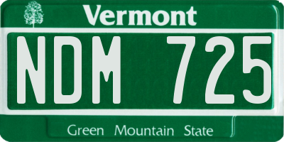 VT license plate NDM725