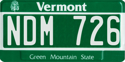 VT license plate NDM726