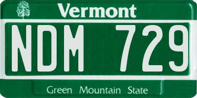 VT license plate NDM729